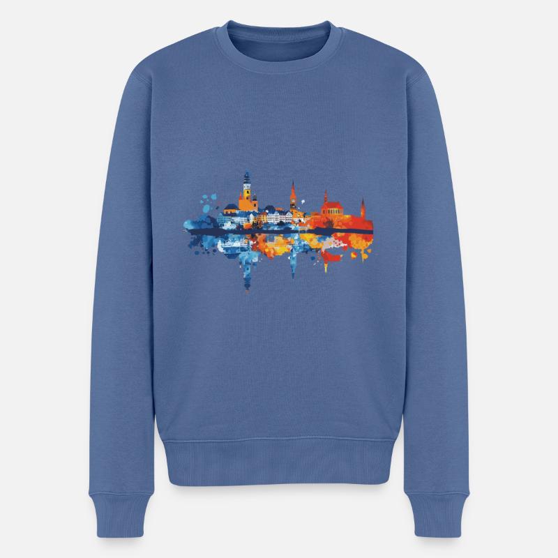 Traunstein - Männer Premium Bio Pullover - Taubenblau