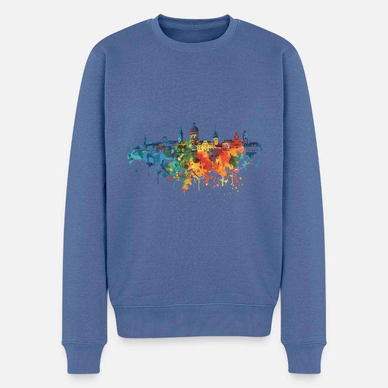 Tuttlingen - Männer Premium Bio Pullover - Taubenblau