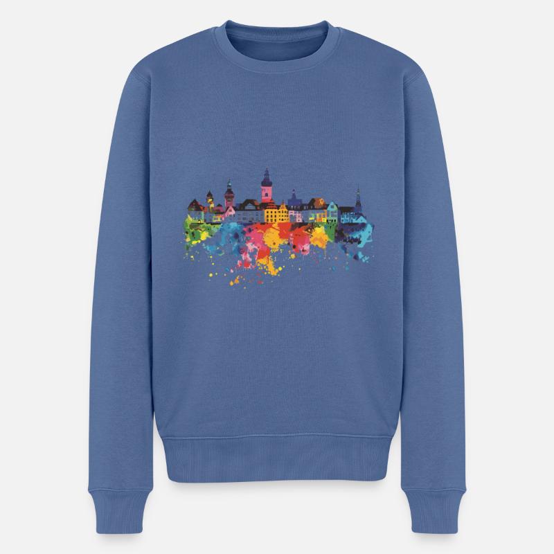 Überlingen - Männer Premium Bio Pullover - Taubenblau