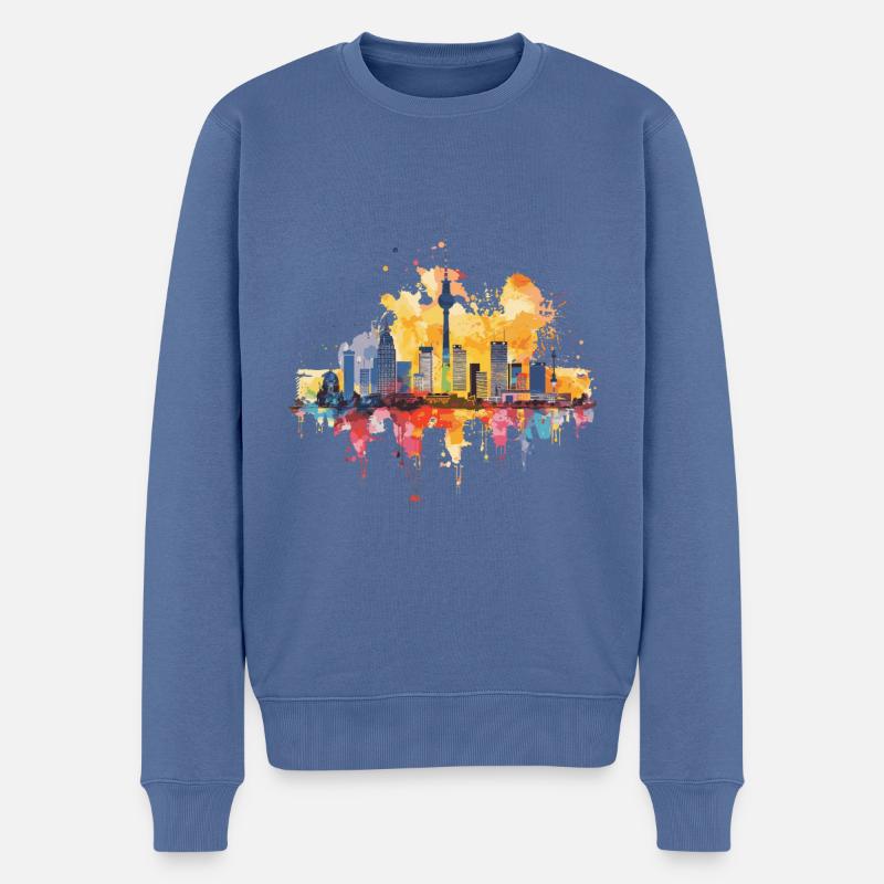 Velbert - Pull Premium bio Homme - bleu pigeon