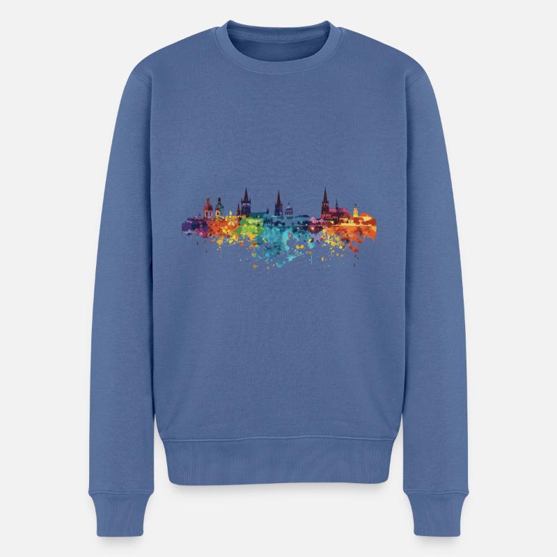 Verden (Aller) - Männer Premium Bio Pullover - Taubenblau