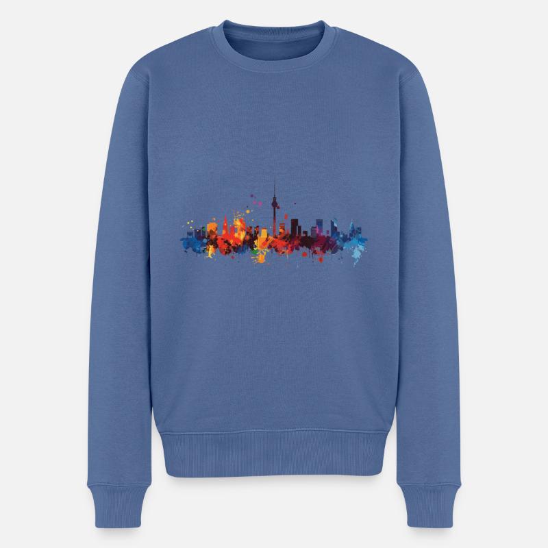 Wandlitz - Männer Premium Bio Pullover - Taubenblau