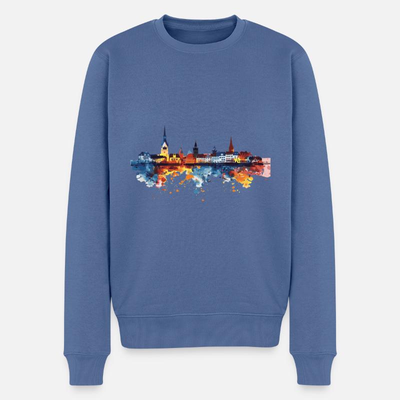 Waren (Müritz) - Pull Premium bio Homme - bleu pigeon