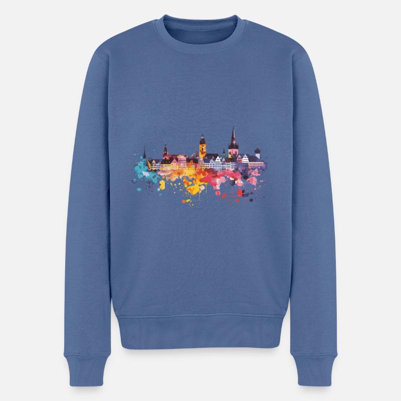 Weilheim in Oberbayern - Männer Premium Bio Pullover - Taubenblau