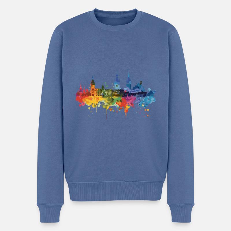 Wermelskirchen - Männer Premium Bio Pullover - Taubenblau
