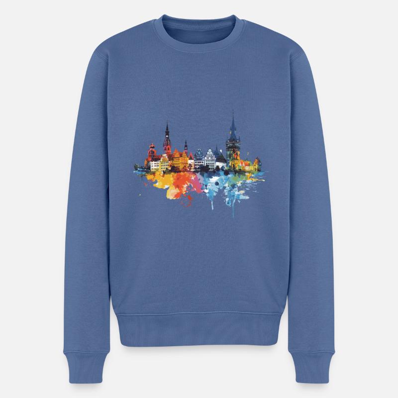 Wertheim - Pull Premium bio Homme - bleu pigeon