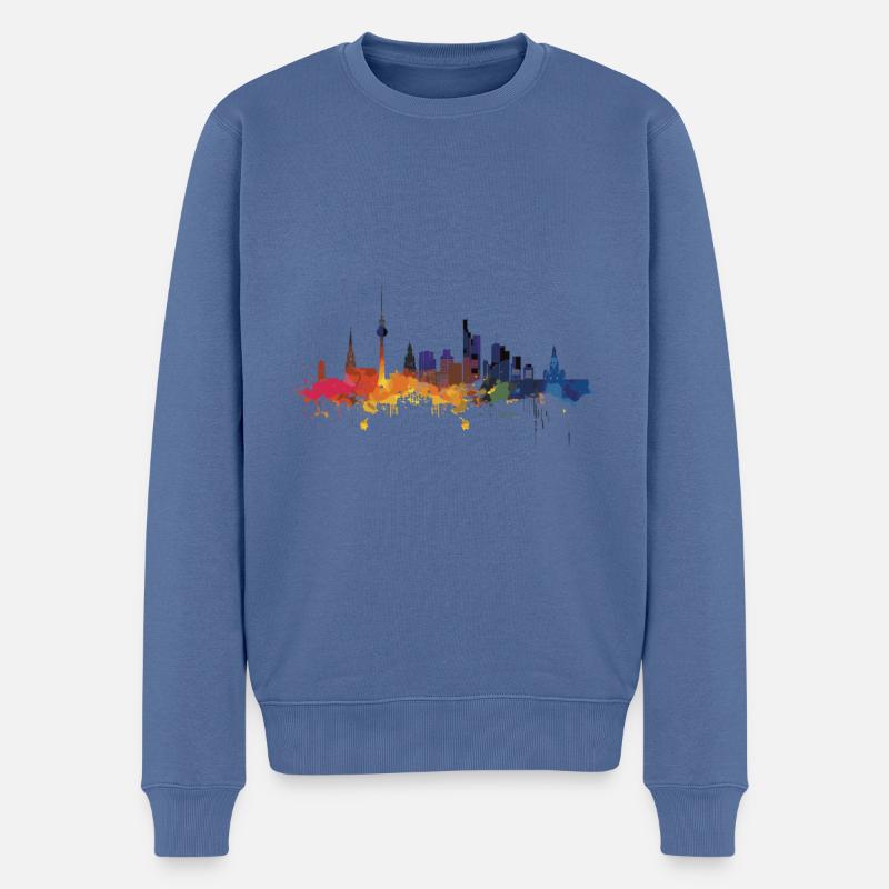 Wesseling - Pull Premium bio Homme - bleu pigeon
