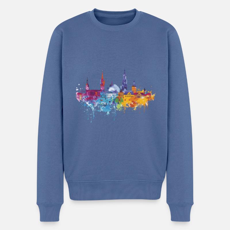 Wolfenbüttel - Männer Premium Bio Pullover - Taubenblau