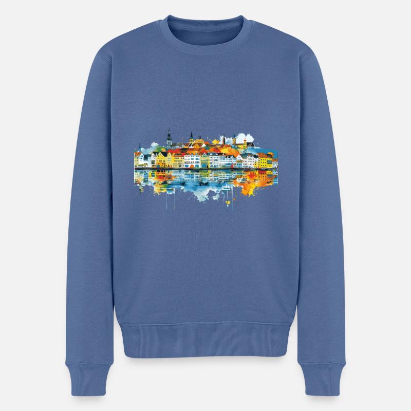 Bingen am Rhein - Pull Premium bio Homme - bleu pigeon