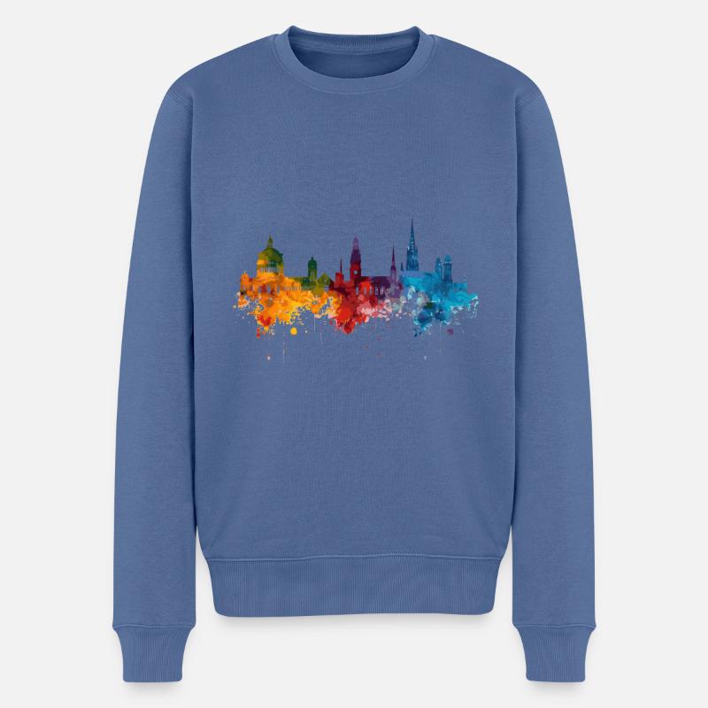 Braunschweig - Pull Premium bio Homme - bleu pigeon