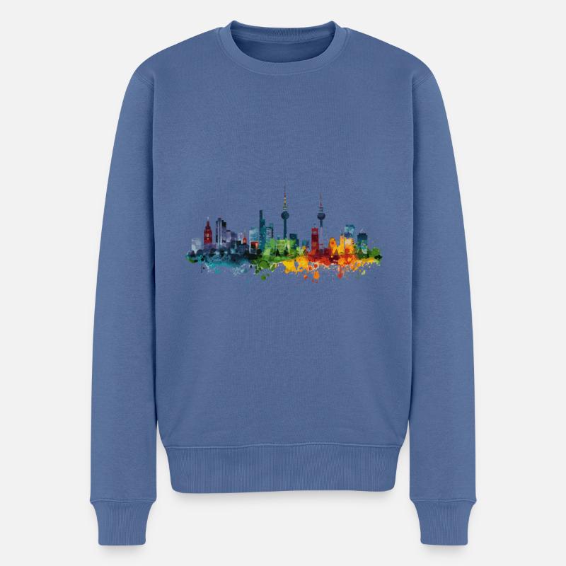 Bramsche - Pull Premium bio Homme - bleu pigeon