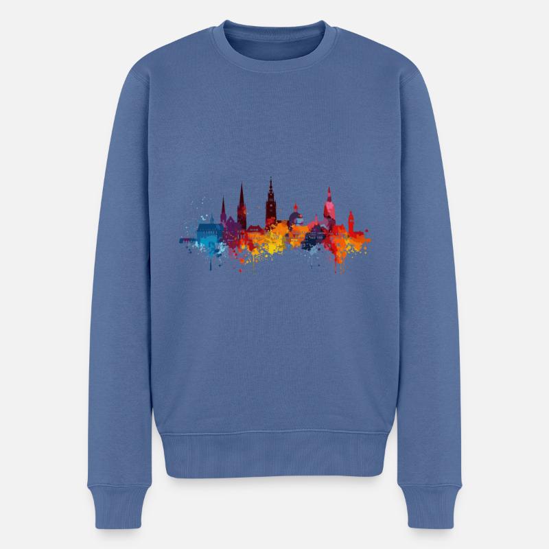 Brême - Pull Premium bio Homme - bleu pigeon
