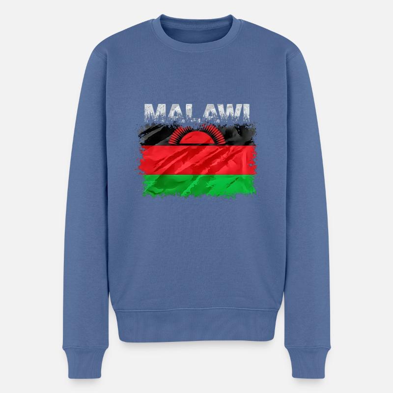 Malawi - Männer Premium Bio Pullover - Taubenblau