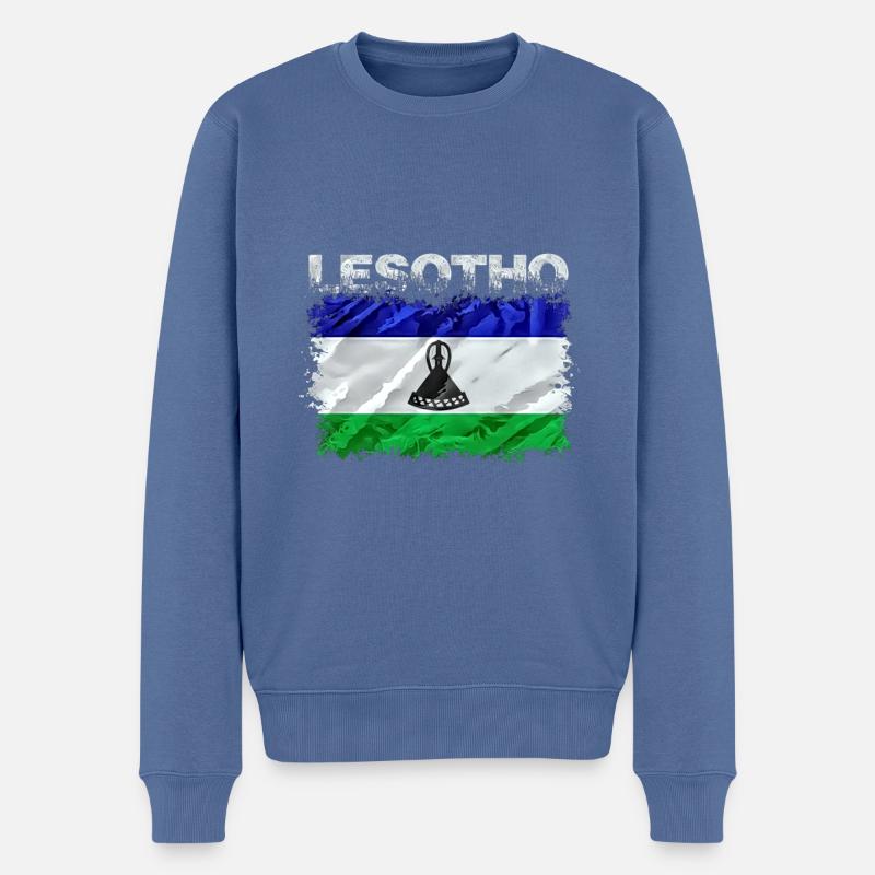 Lesotho - Pull Premium bio Homme - bleu pigeon