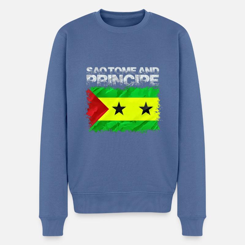 Sao Tomé-Principe - Pull Premium bio Homme - bleu pigeon