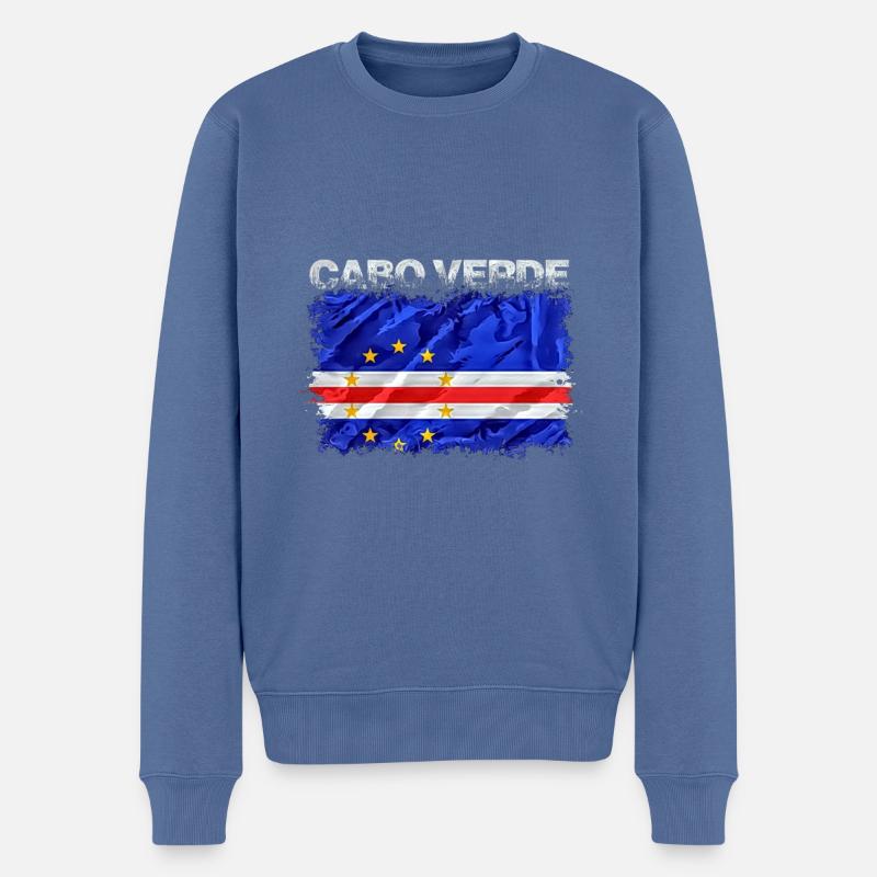 Cap Verde - Männer Premium Bio Pullover - Taubenblau