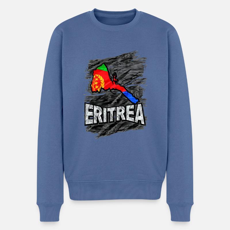 Eritrea - Männer Premium Bio Pullover - Taubenblau