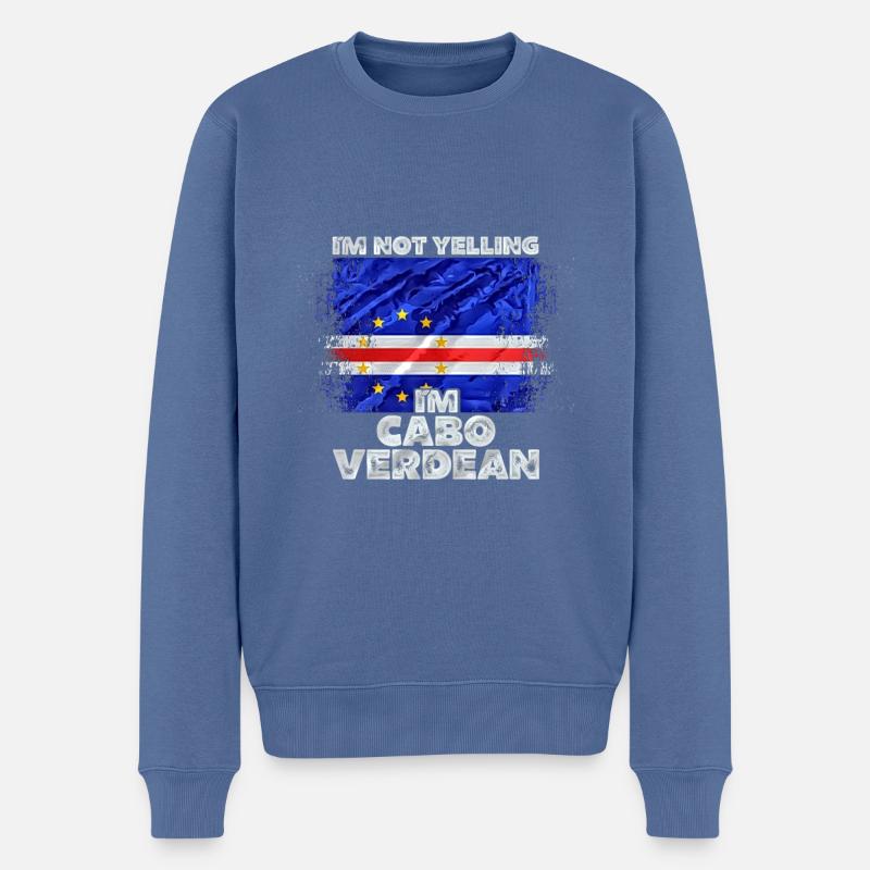 Cap Verde - Männer Premium Bio Pullover - Taubenblau
