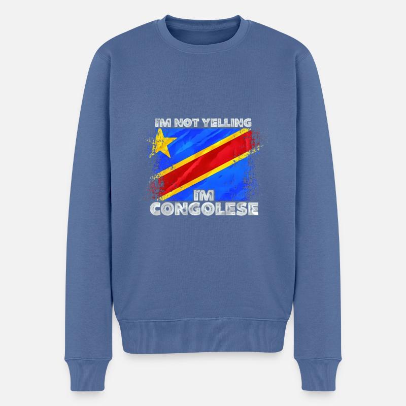Kongo - Männer Premium Bio Pullover - Taubenblau