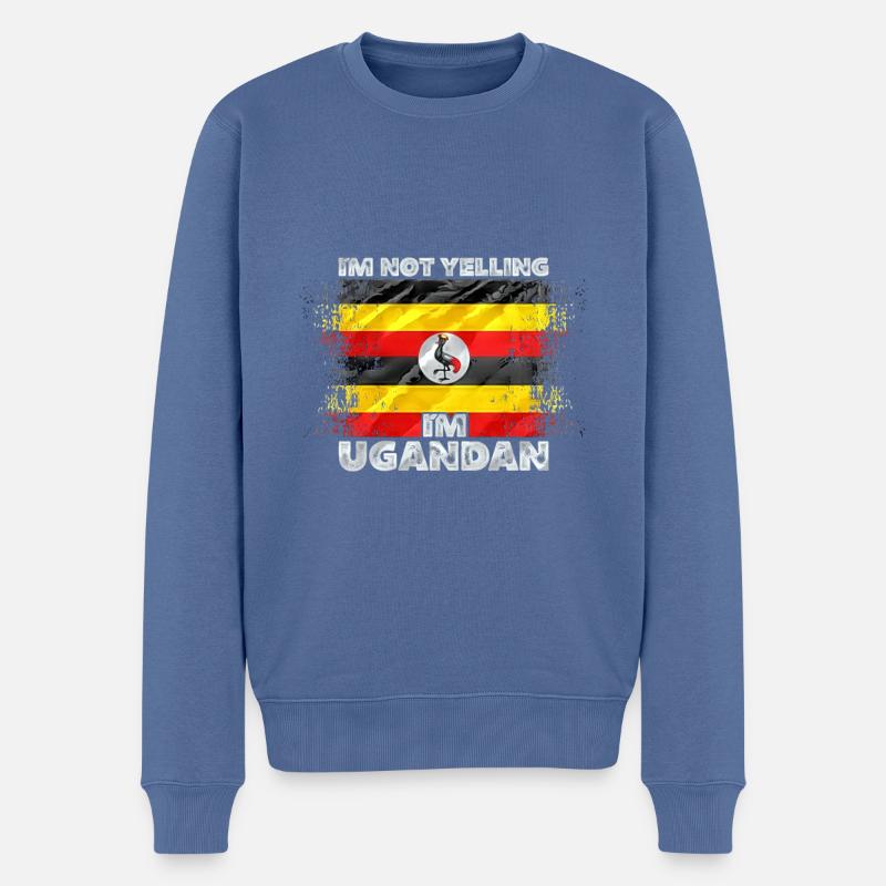 Ouganda - Pull Premium bio Homme - bleu pigeon