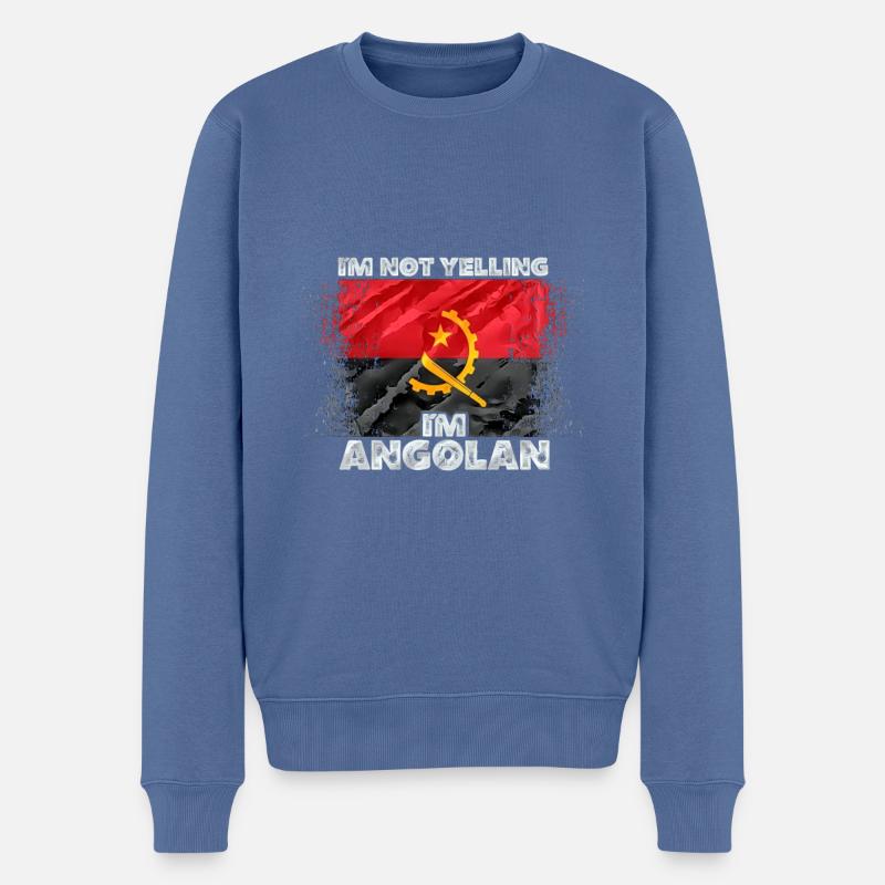Angola - Männer Premium Bio Pullover - Taubenblau