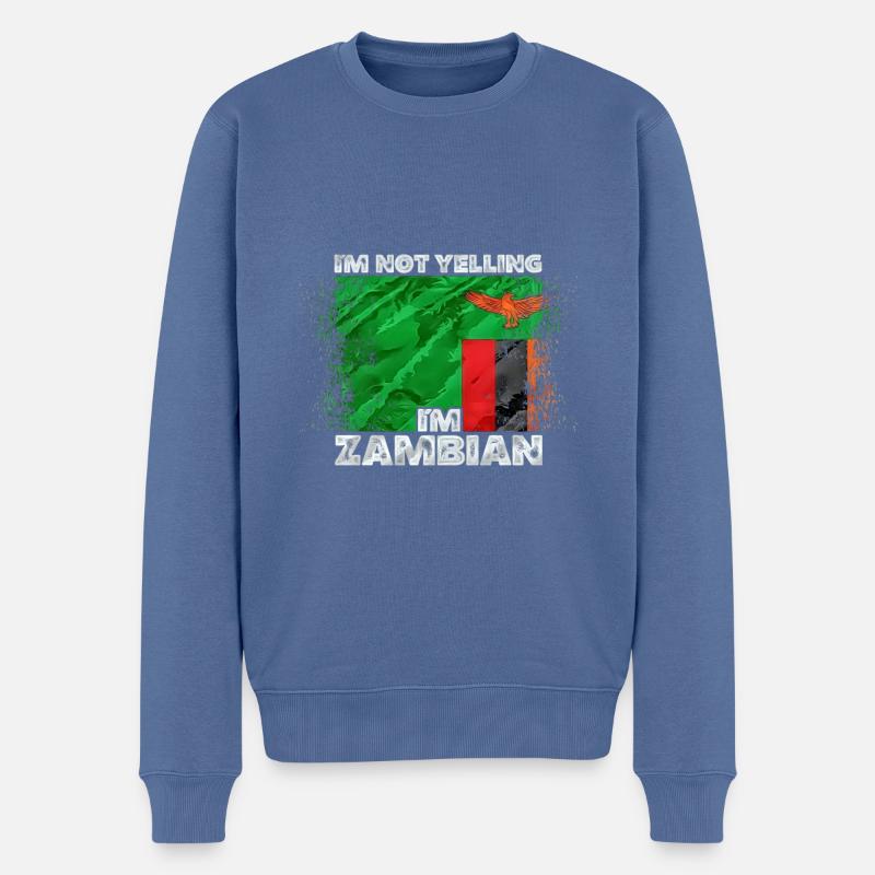 Sambia - Männer Premium Bio Pullover - Taubenblau
