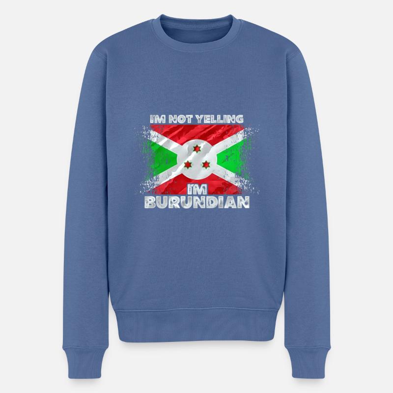 Burundi - Pull Premium bio Homme - bleu pigeon