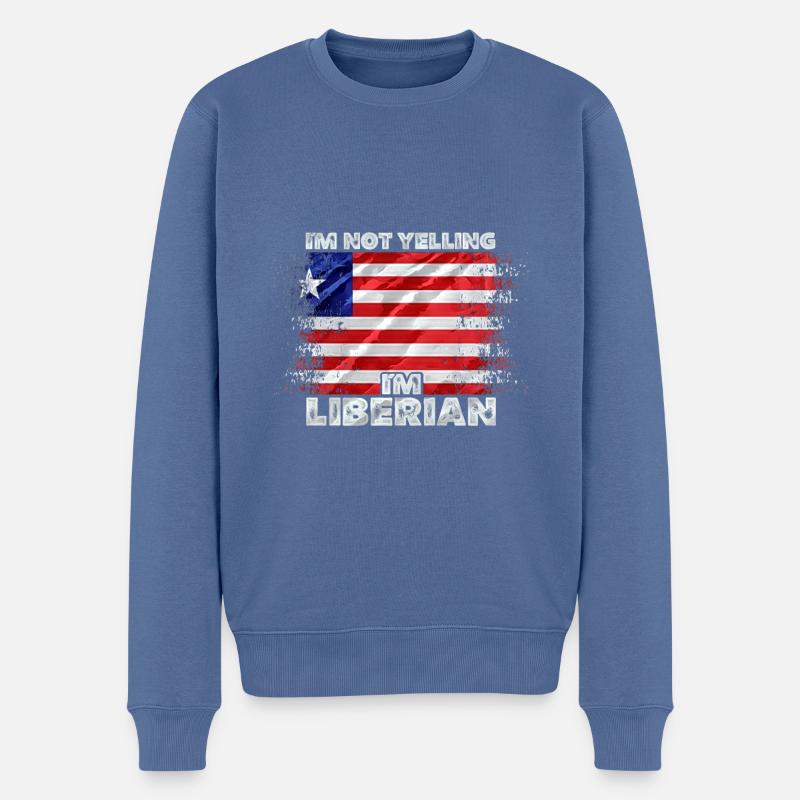 Liberia - Männer Premium Bio Pullover - Taubenblau