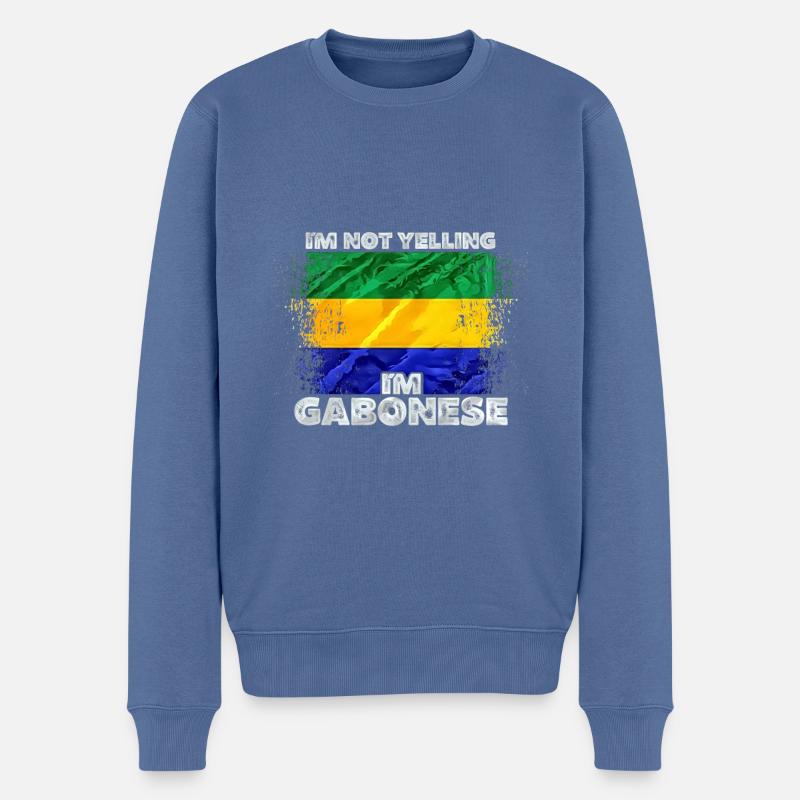Gabun - Männer Premium Bio Pullover - Taubenblau
