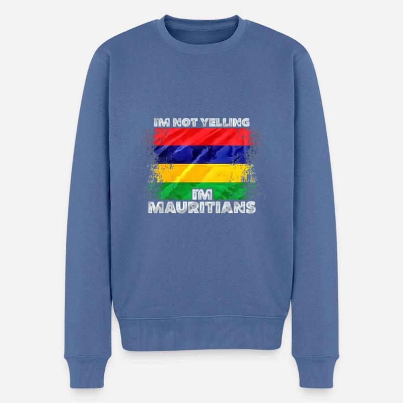 Mauritius - Männer Premium Bio Pullover - Taubenblau