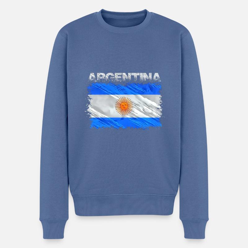Argentinien - Männer Premium Bio Pullover - Taubenblau