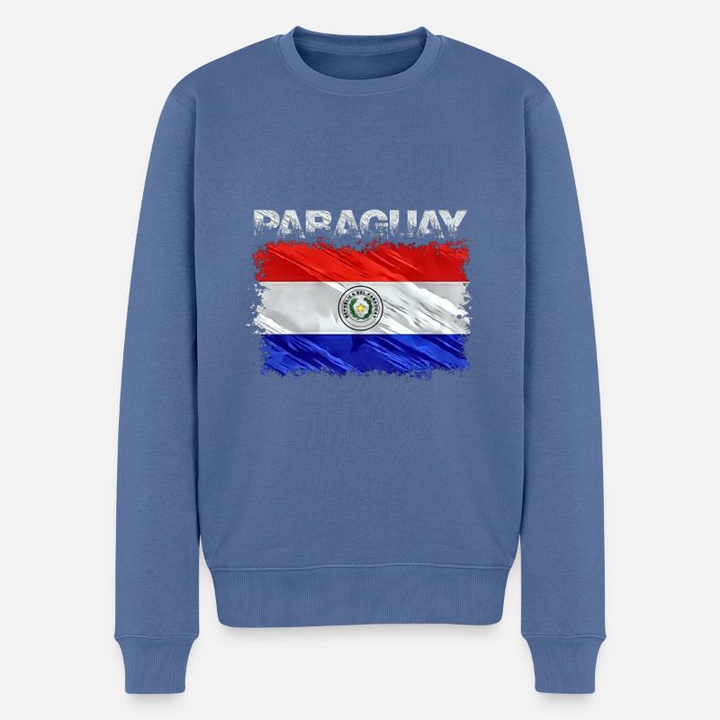 Paraguay - Männer Premium Bio Pullover - Taubenblau