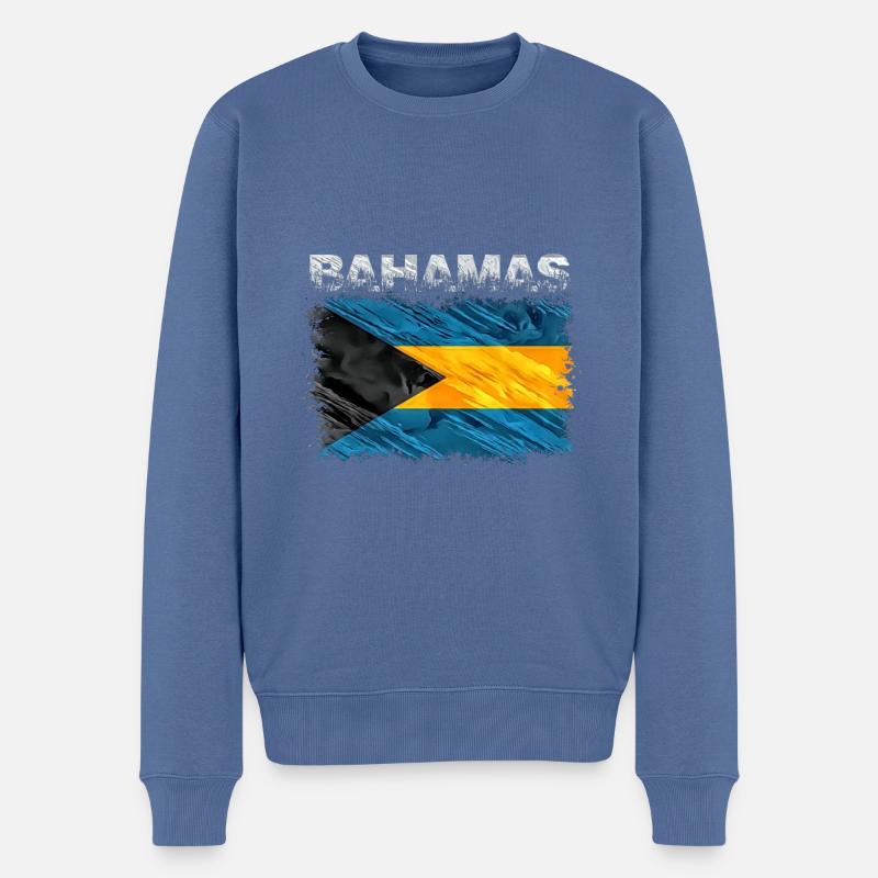 Bahamas - Männer Premium Bio Pullover - Taubenblau