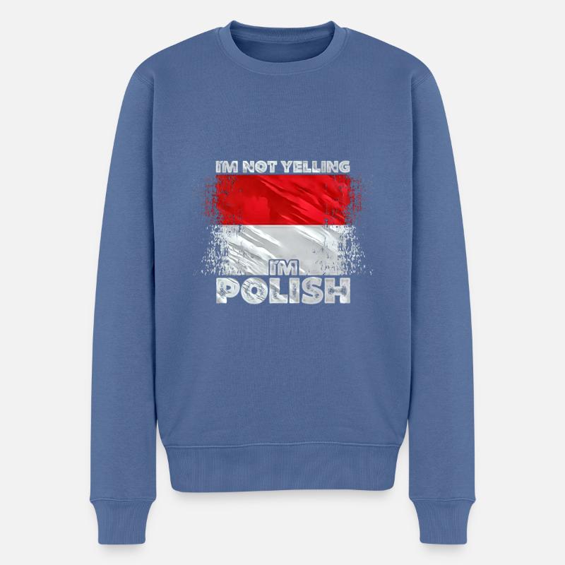Pologne - Pull Premium bio Homme - bleu pigeon