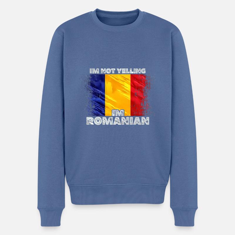 Rumänien - Männer Premium Bio Pullover - Taubenblau