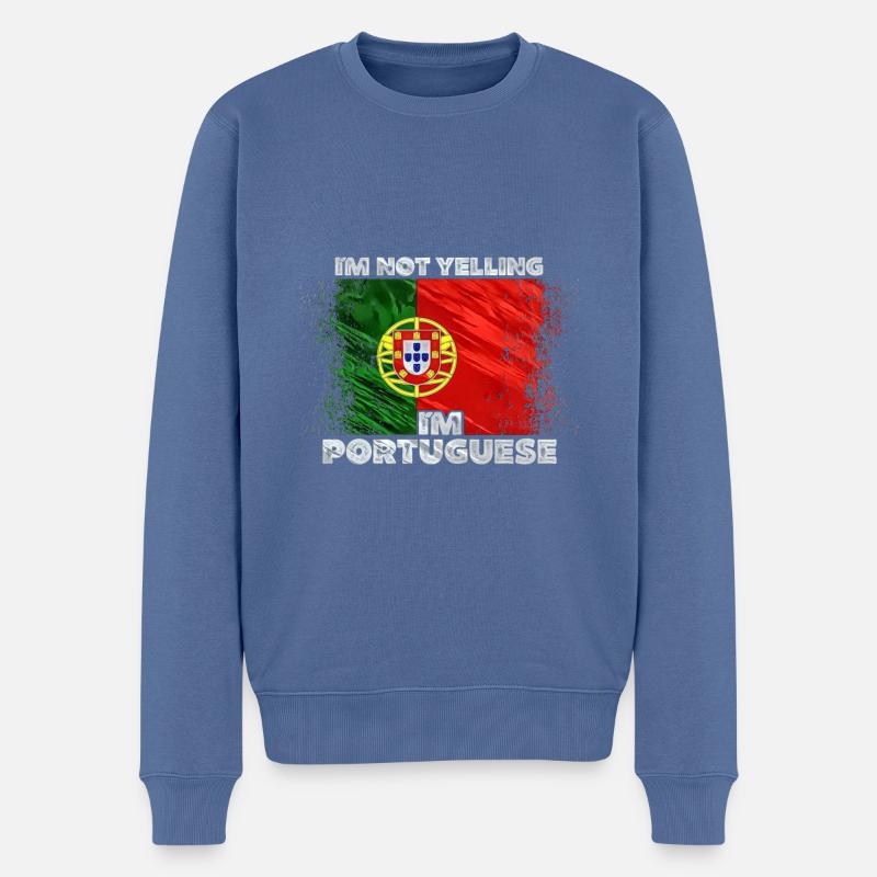 Portugal - Männer Premium Bio Pullover - Taubenblau