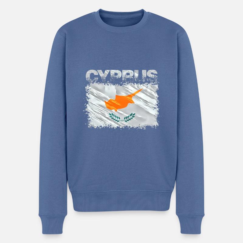 Zypern - Männer Premium Bio Pullover - Taubenblau