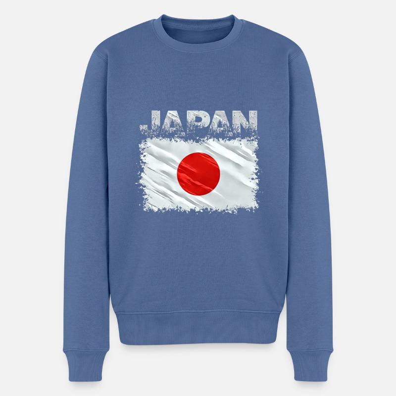 Japan - Männer Premium Bio Pullover - Taubenblau