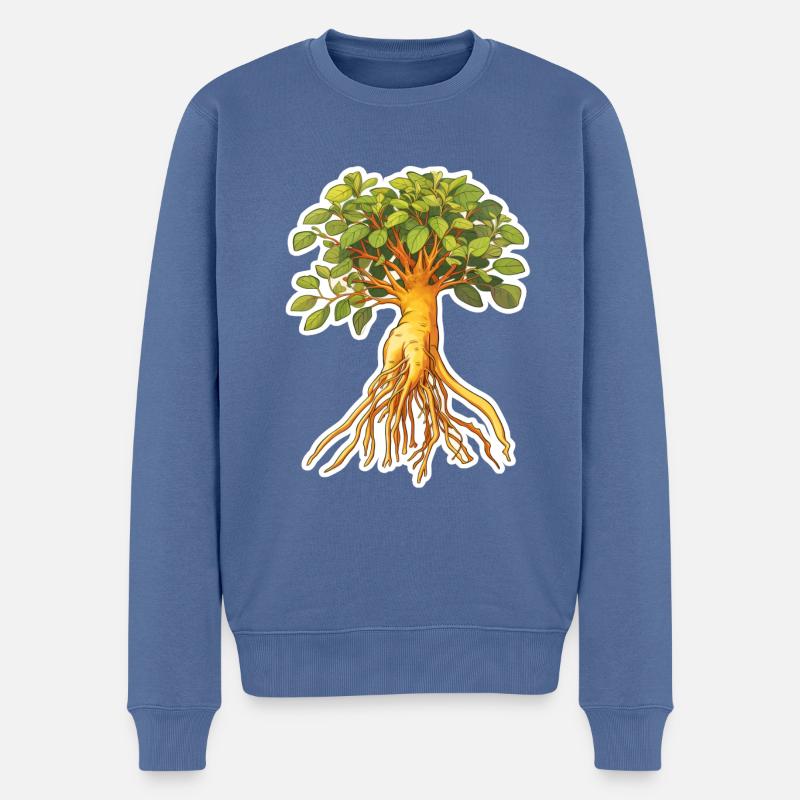 Ginseng - Männer Premium Bio Pullover - Taubenblau