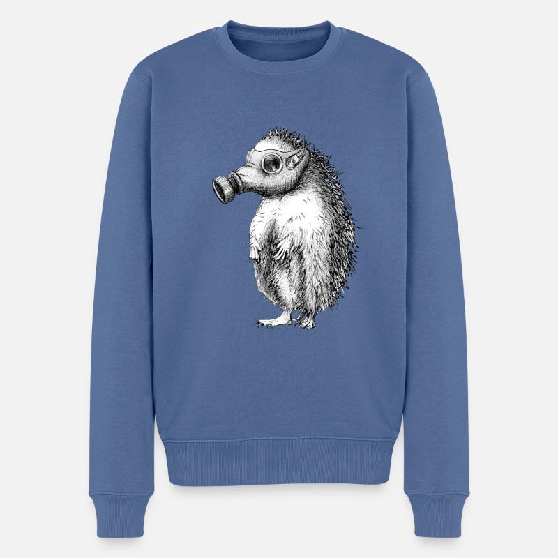 Igel Rebellion / Schützt unsere Tiere! - Männer Premium Bio Pullover - Taubenblau