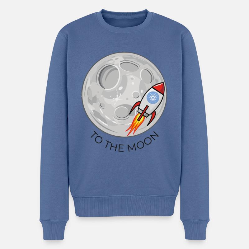 Ada Cardano sur la Lune! - Pull Premium bio Homme - bleu pigeon