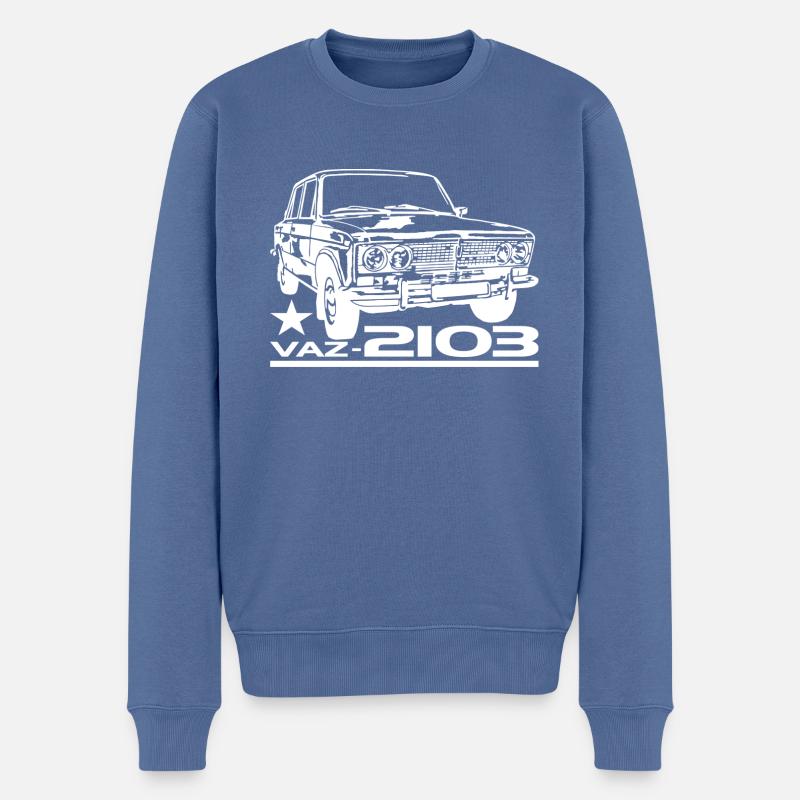 Auto 1500 VAZ 2103 Zhiguli - Männer Premium Bio Pullover - Taubenblau