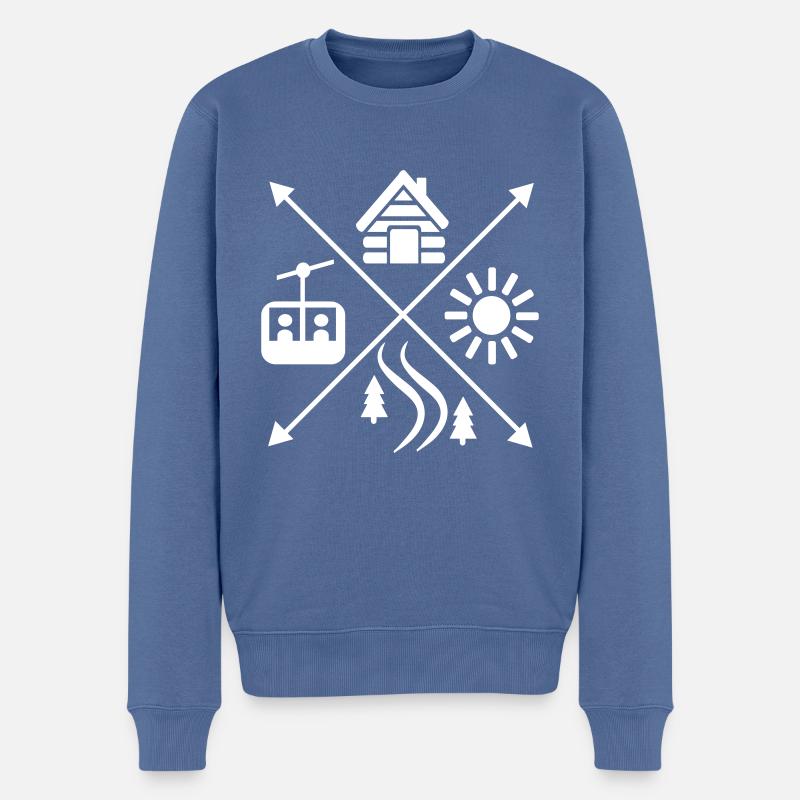 Ski - Männer Premium Bio Pullover - Taubenblau
