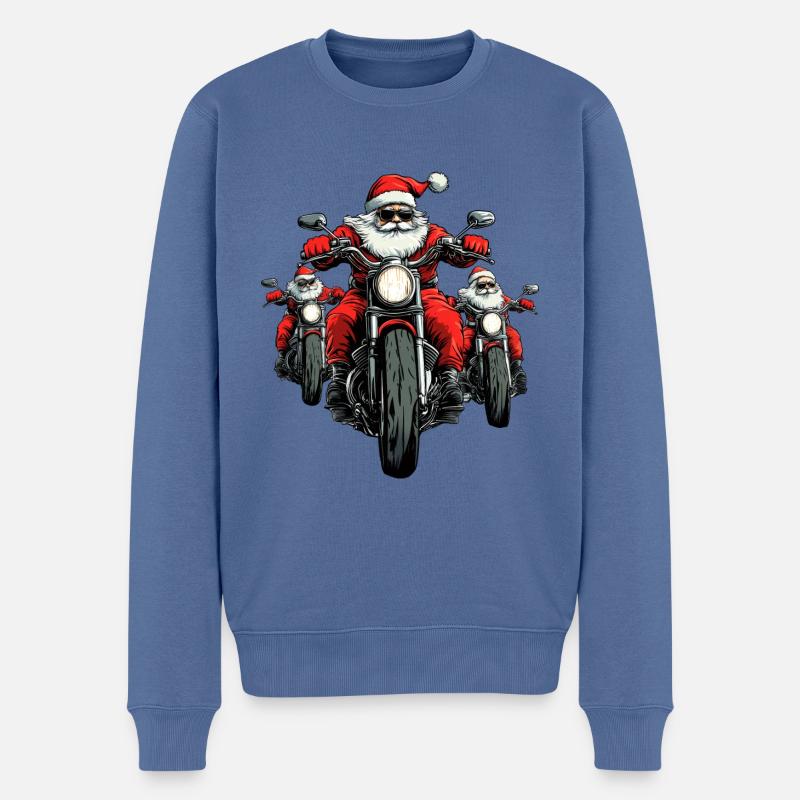 Motards Noël - Pull Premium bio Homme - bleu pigeon