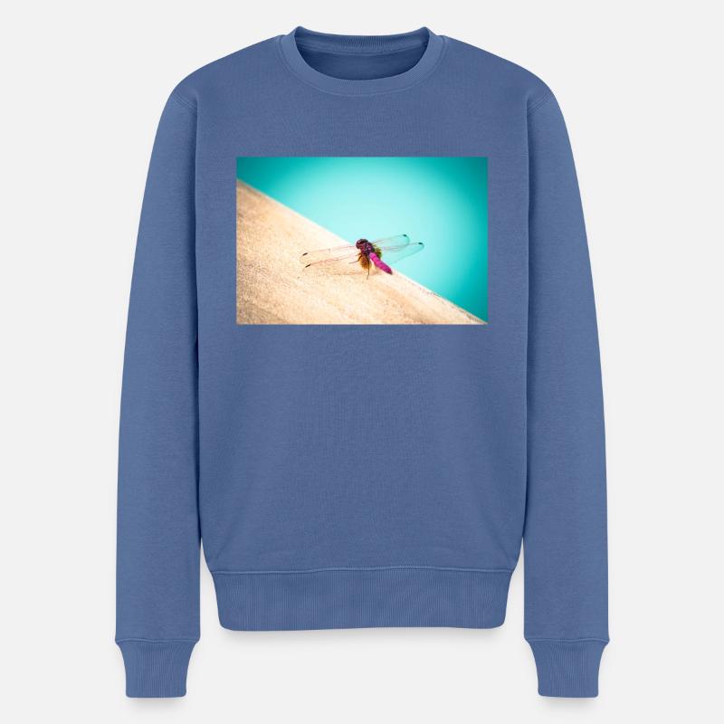 Dragon-Fly - Männer Premium Bio Pullover - Taubenblau