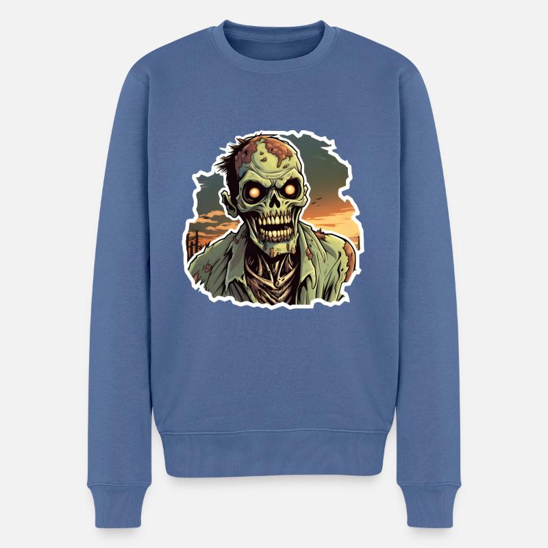 Zombie d’Halloween - Pull Premium bio Homme - bleu pigeon