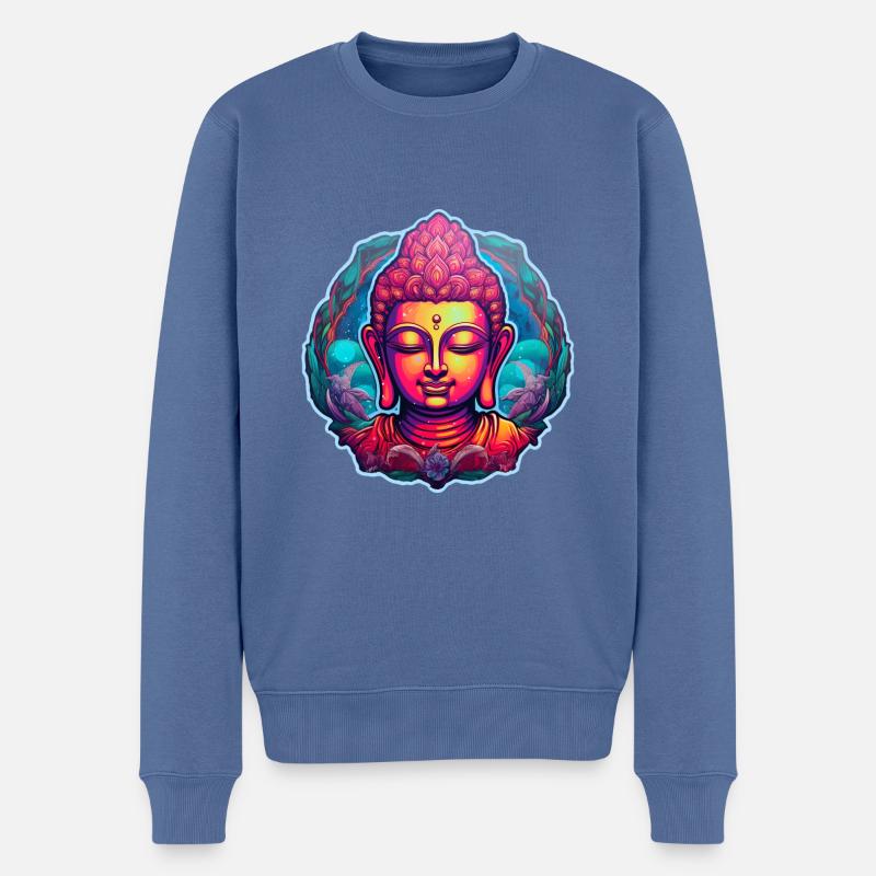 BuddhaBliss - Männer Premium Bio Pullover - Taubenblau
