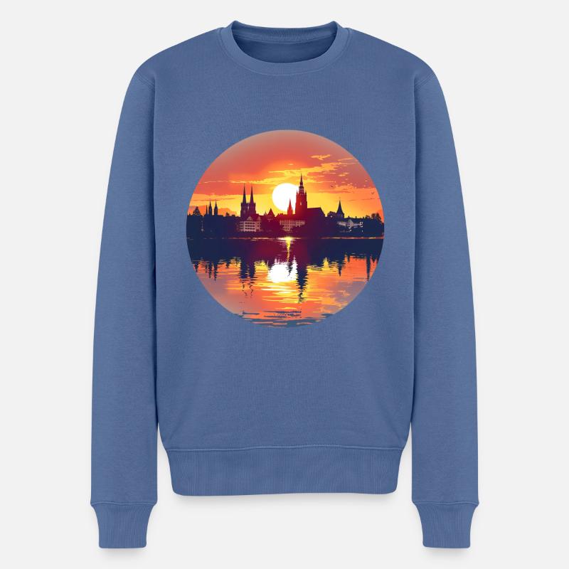 Nürnberg Skyline - Männer Premium Bio Pullover - Taubenblau
