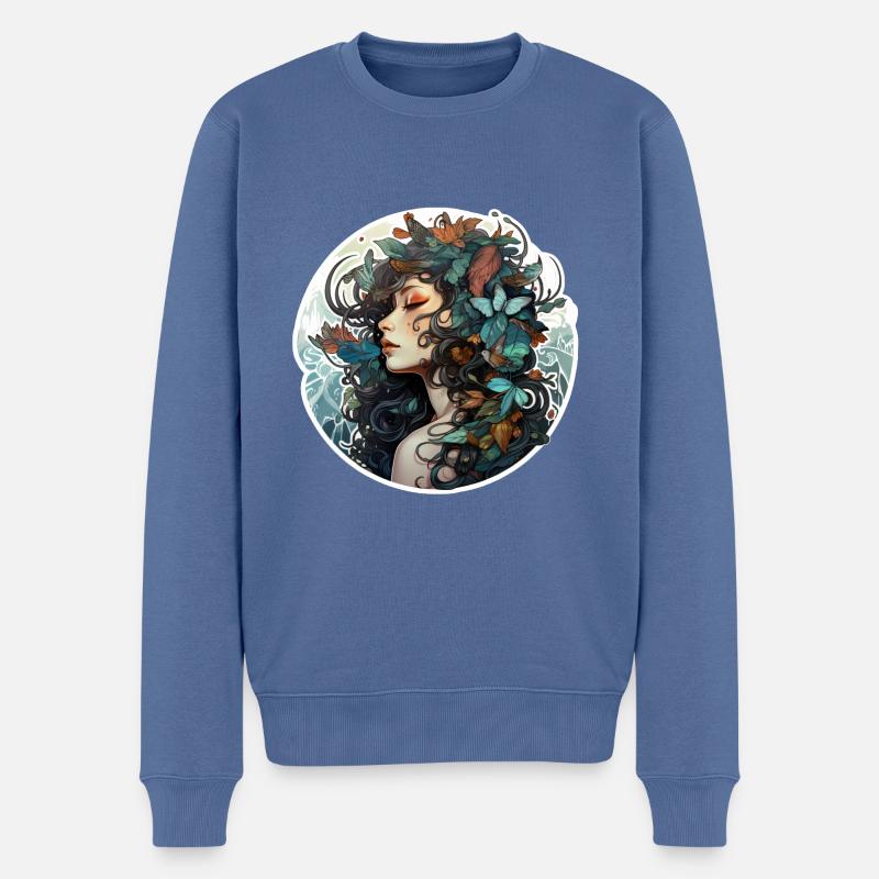 Mère Nature Terre Mère Nature Déesse Féminité 1 - Pull Premium bio Homme - bleu pigeon
