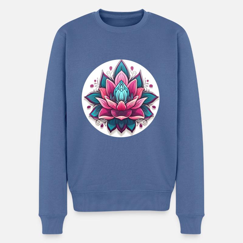 Lotus - Männer Premium Bio Pullover - Taubenblau